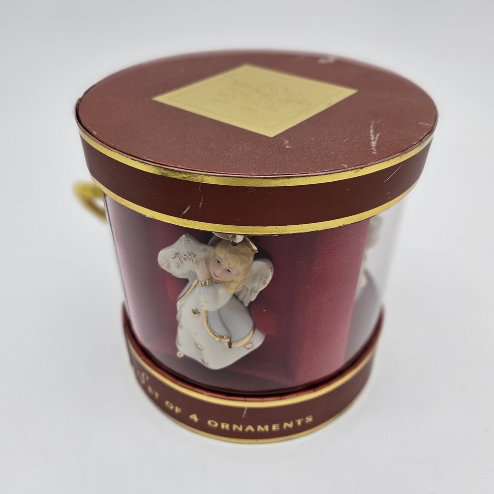 RARE LENOX Mini Angel Christmas Ornaments  Love,Joy,Belive Set of 4 NEW IN BOX